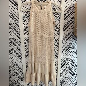 London Times Cream Sleeveless Dress